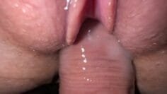 Extremely close up fuck with friend’s husband, tight creamy pussy with lot of lubricant