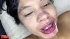 Newlywed woman doing DP with a dildo in her vagina and her lover’s penis in her anus.